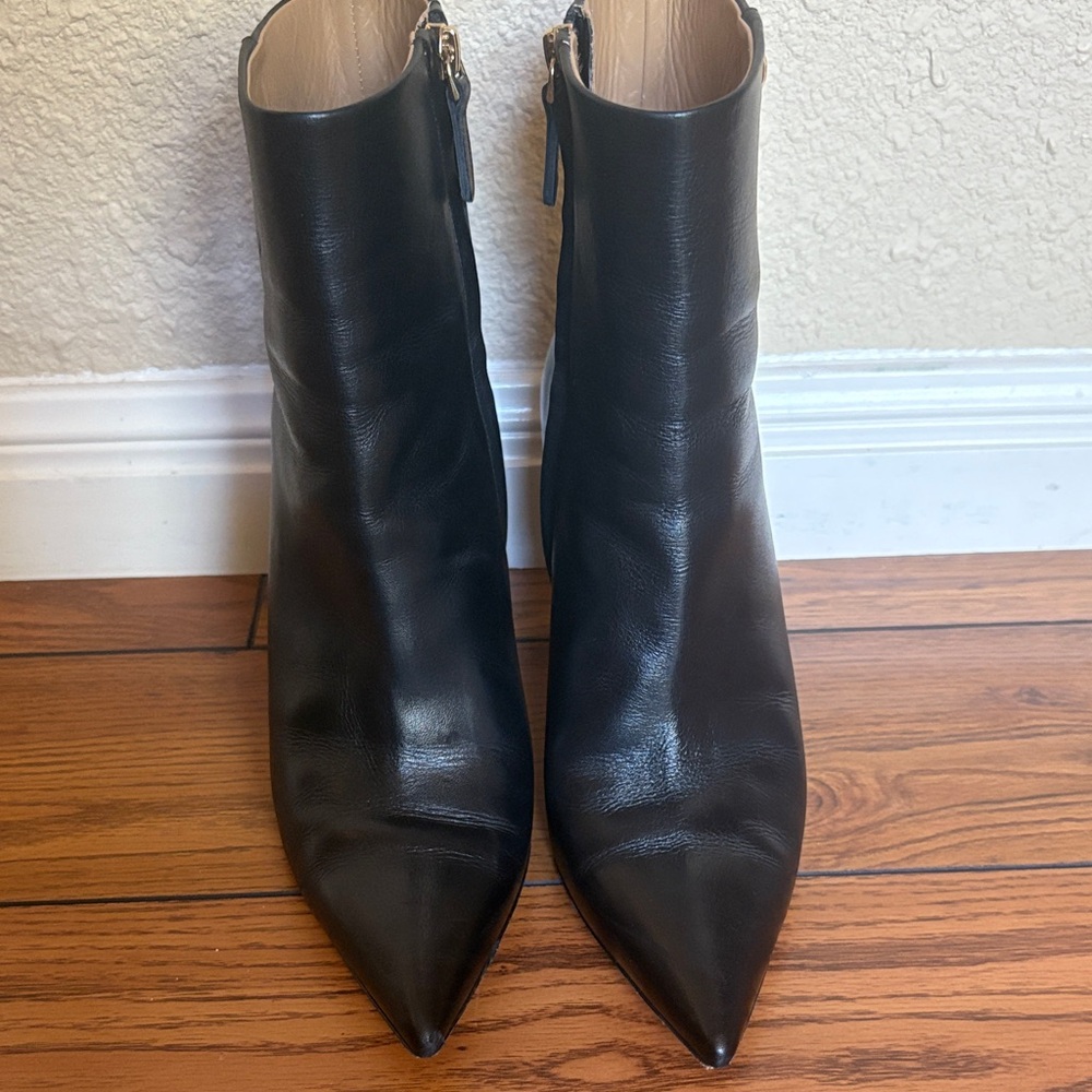 Tory Burch Penelope Black Leather Ankle Boots Size 10